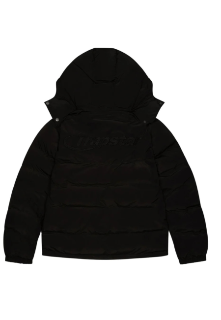 TRAPSTAR HYPERDRIVE DETACHABLE HOODED PUFFER JACKET - TRIPLE BLACK