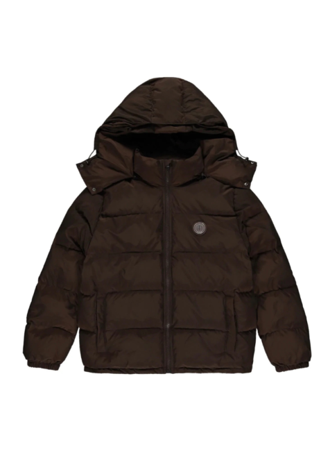 TRAPSTAR IRONGATE HOODED PUFFER JACKET BROWN